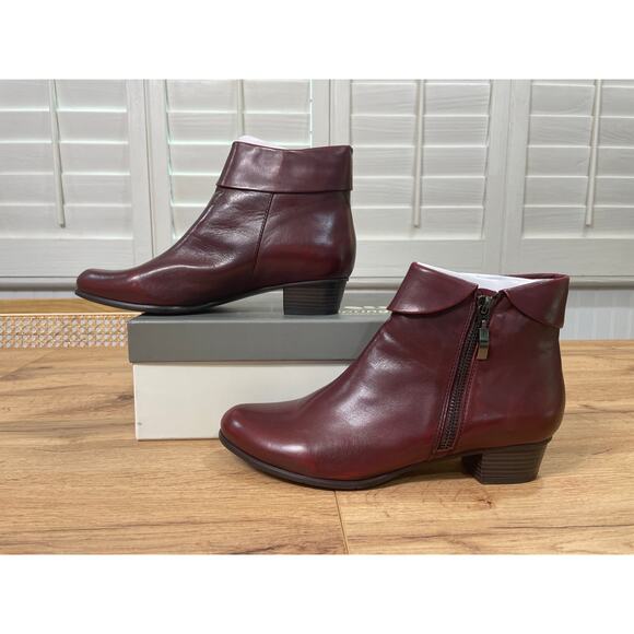 Spring Step Stockholm Boot Bordeaux Leather Size 8.5 US 39 EU NIB Pull On Bootie - Picture 3 of 12